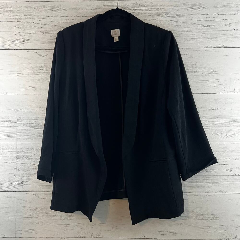 LC Lauren Conrad Black Open Front Light Blazer Size 12